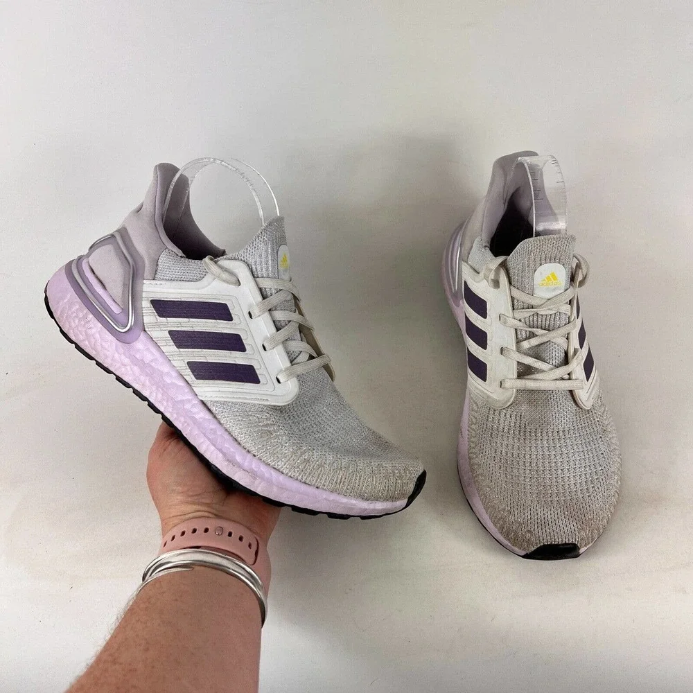 Adidas Ultraboost 20 women's size 8 purple tint white athletic sneakers shoes